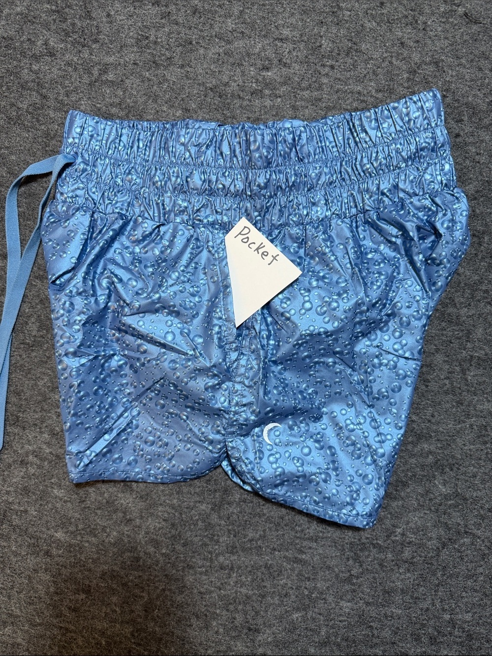 Zyia Active Blue Steel Bubbles Hi-Rise Bomber Shorts Water resistant size M - Picture 7 of 12